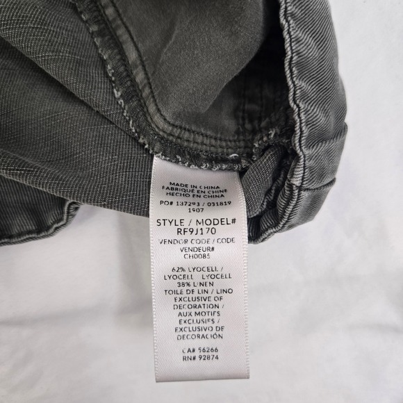 Splendid Utility Jacket XS Gray Lyocell Linen Blend Hooded Cargo Anorak Coat - Picture 5 of 11